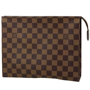 Louis Vuitton Poche Clutch Bag Cosmetic Pouch Damier Brown